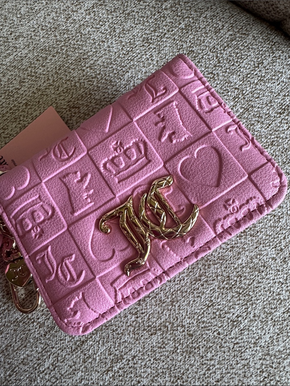 Juicy Couture Pink Floral Heart Cardholder Keychain - Picture 6 of 6